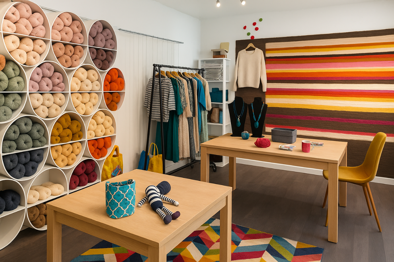 Intérieur du magasin de Wool Corner